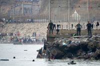 view-of-border-crossing-in-spain’s-ceuta,-where-tens-of-thousands-crossed-illegally-from-morocco